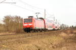 146 030 mit dem RE20 (RE 4684) von Magdeburg Hbf nach Uelzen in Stendal.