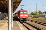 146 029 mit dem Freitags fahrenden RE30 (RE 16347) von Stendal nach Naumburg(Saale)Hbf in Stendal. 29.09.2017