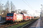146 008  Damit Deutschland Vorne Bleibt  mit dem RE20 (RE 4690) von Magdeburg Hbf nach Uelzen in Demker. 15.02.2019