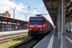 146 020-3, mit dem RE19 (RE 16904) von Magdeburg Hbf nach Uelzen, in Stendal. 06.07.2024