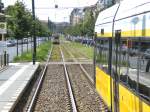 T24-Zug und moderner Niederflurwagen, Berlin Juli 2009