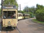 Der kuriose Dreier-Zug in der Endschleife Mahlsdorf, Berlin 9.