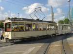 Tw 3802 mit Beiwagen vor der n�chsten Fahrt zum Bhf.
