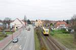 VT 646.041 (646 041-3) ODEG - Ostdeutsche Eisenbahn GmbH als RB51 (RB 68855) von Rathenow nach Brandenburg Hbf in Premnitz.