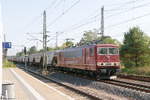 155 016-9 CLR - Cargo Logistik Rail-Service GmbH mit einem Getreidezug in Wusterwitz und fuhr weiter in Richtung Magdeburg. 22.09.2020