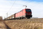 193 394-4 DB Cargo mit dem umgeleiteten Mischer (EZ 51002) von Maschen Rbf nach Seddin Einf Nord in Nennhausen. 08.02.2020