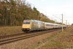 101 071-9  Zeit für Gold  mit dem IC 140 von Berlin Ostbahnhof nach Amsterdam Centraal in Nennhausen.