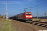 185 260-7 DB Schenker Rail Deutschland AG mit einem Ford Autotransportzug in Satzkorn und fuhr in Richtung Golm weiter.