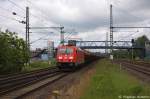 185 215-1 DB Schenker Rail Deutschland AG mit einem Tds Ganzzug in Brandenburg und fuhr in Richtung Magdeburg weiter.