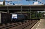 152 135-0  Intermodal  DB Schenker Rail Deutschland AG kam Lz durch Hamburg-Harburg gefahren in Richtung Maschen.