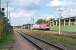 182 506 DB Systemtechnik GmbH mit dem Alstom Coradia Stream Testzug in Großwudicke und fuhr weiter in Richtung Rathenow.