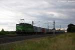 142 103-1 EGP - Eisenbahngesellschaft Potsdam mbH mit einem Containerzug in Vietznitz und fuhr in Richtung Wittenberge weiter. 31.07.2013