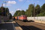 140 853-3 EGP - Eisenbahngesellschaft Potsdam mbH mit einem Containerzug in Bienenbüttel und fuhr weiter in Richtung Uelzen.