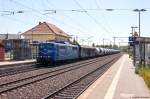 151 033-8 SRI Rail Invest GmbH für EGP - Eisenbahngesellschaft Potsdam mbH mit einem gemischtem Güterzug in Bienenbüttel und fuhr weiter in Richtung Lüneburg.
