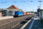 140 853-3 EGP - Eisenbahngesellschaft Potsdam mbH mit einem Containerzug in Bienenbüttel und fuhr weiter in Richtung Lüneburg.