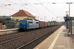 151 118-7 EGP - Eisenbahngesellschaft Potsdam mbH mit einem Containerzug von Berlin nach Hamburg in Bienenbüttel. 31.03.2017 