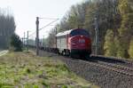 My 1131 (227 003-1) EBS - Erfurter Bahnservice GmbH mit einem Güterzug in Nennhausen und fuhr weiter in Richtung Wustermark. 23.04.2015