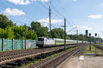 193 436-3 ELL - European Locomotive Leasing für SVG - Schienenverkehrsgesellschaft mbH, mit dem Flixtrain (FLX 1230) von Berlin Ostbahnhof nach Aachen Hbf, in Rathenow. 09.06.2024