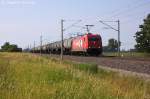 185 603-8 Alpha Trains für HGK - HGK - Häfen und Güterverkehr Köln AG [HGK 2061] mit einem Kesselzug  Benzin oder Ottokraftstoffe  in Vietznitz und fuhr in Richtung Nauen weiter. 08.07.2013