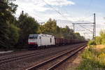 285 105-3 hvle - Havelländische Eisenbahn AG mit einem E-Wagen Ganzzug in Friesack und fuhr weiter in Richtung Nauen.