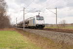 186 429-7 Railpool GmbH für HSL Logistik GmbH mit einem Lexus/Toyota Autotransportzug in Nennhausen und fuhr weiter in Richtung Wustermark.