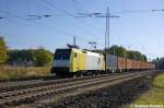 ES 64 F - 902 (152 197-0) ITL Eisenbahn GmbH mit einem Containerzug in Satzkorn und fuhr in Richtung Priort weiter. 19.10.2012