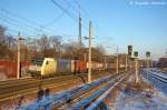 152 196-2 ITL Eisenbahn GmbH mit dem DGS 99693 von Frankfurt (Oder) Pbf nach Bremerhaven Kasierhafen in Rathenow. 25.01.2013
