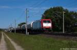 ITL Eisenbahn GmbH/271854/185-650-9-akiem-fuer-itl-- 185 650-9 akiem für ITL - Eisenbahngesellschaft mbH mit einem Kesselzug 'Kohlenwasserstoffgas, Propan-Butan Gemische, verflüssigt (Gemisch A, A 01, A 02, A 0, A 1, B 1, B 2, B oder C)' bei Rathenow und fuhr in Richtung Stendal weiter. 05.06.2013