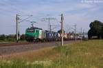 437026 akiem fr ITL - Eisenbahngesellschaft mbH mit einem Containerzug in Vietznitz und fuhr in Richtung Wittenberge weiter.