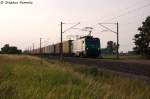 437023 akiem fr ITL - Eisenbahngesellschaft mbH mit einem Containerzug in Vietznitz und fuhr in Richtung Nauen weiter. 02.07.2013