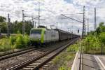 ITL Eisenbahn GmbH/452341/145-095-6-captrain-deutschland-gmbh-fuer 145 095-6 Captrain Deutschland GmbH für ITL - Eisenbahngesellschaft mbH mit einem H-Wagen Ganzzug in Falkenberg(Elster). 15.09.2015