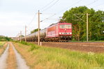 LEG 250 137-7 (155 137-3) Leipziger Eisenbahnverkehrsgesellschaft mbH mit einem Kesselzug bei Rathenow und fuhr weiter in Richtung Stendal. 22.05.2016