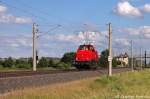 LOCON 214 (214 004-4) kam als Lz durch Vietznitz gefahren und fuhr in Richtung Nauen weiter. 21.06.2013