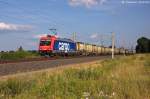 482 039-5 SBB Cargo für LOCON LOGISTIK & CONSULTING AG mit dem KLV  H&S Foodtrans  in Vietznitz und fuhr in Richtung Wittenberge weiter.