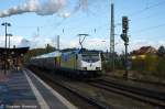 146 535-0 metronom Eisenbahngesellschaft mbH stand mit ihrer Dotos Garnitur in Uelzen und fuhr etwas spter in Richtung BW weiter. 18.10.2013 