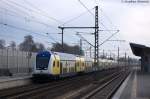 In Winsen(Luhe) hatte Einfahrt der metronom (ME 82116) von Uelzen nach Hamburg Hbf und geschoben hatte die 146 505-3. 04.02.2014