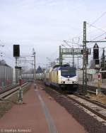 146 533-5  Bardowick  (146 533-5) metronom Eisenbahngesellschaft mbH mit dem metronom (ME 82113) von Hamburg Hbf nach Uelzen, bei der Einfahrt in Winsen(Luhe). 04.02.2014