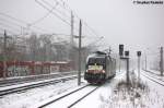 ES 64 U2 - 029 (182 529-8) MRCE Dispolok GmbH fr ODEG - Ostdeutsche Eisenbahn GmbH kam aus der Wartestellung und setze an die ODEG/BB City shuttele Garnitur. 09.12.2012