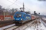 1116 911-7 (182 911-8) MWB - Mittelweserbahn GmbH fr ODEG - Ostdeutsche Eisenbahn GmbH mit dem RE4 (RE 37314) von Ludwigsfelde nach Rathenow, bei der Einfahrt in Rathenow. 15.01.2013