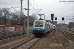 1116 911-7 (182 911-8) MWB - Mittelweserbahn GmbH fr ODEG - Ostdeutsche Eisenbahn GmbH mit dem RE4 (RE 37312) von Ludwigsfelde nach Rathenow, bei der Einfahrt in Rathenow. 03.02.2013