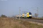 ET 445.102 (445 102-7) ODEG - Ostdeutsche Eisenbahn GmbH als RE2 (RE 83965) von Cottbus nach Wittenberge in Vietznitz. 03.04.2014