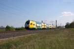 ET 445.110 (445 110-0) ODEG - Ostdeutsche Eisenbahn GmbH als RE2 (RE 83967) von Cottbus nach Wismar in Vietznitz. Einen sehr netten Gruß zurück! 25.04.2014