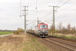 PKP Vectron EU46-501 (5370 013-2) mit einem Containerzug in Stendal und fuhr weiter in Richtung Magdeburg. 08.04.2016